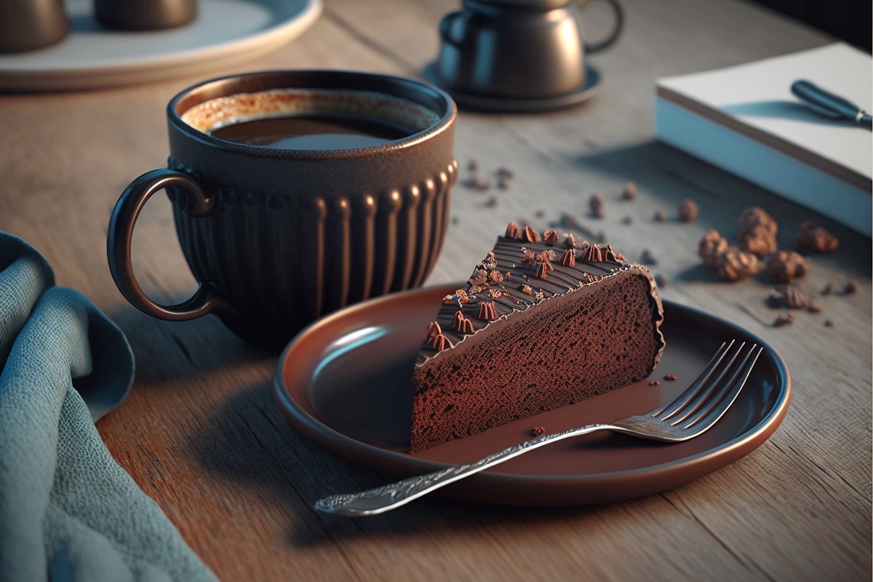 コーヒーとチョコレートケーキ